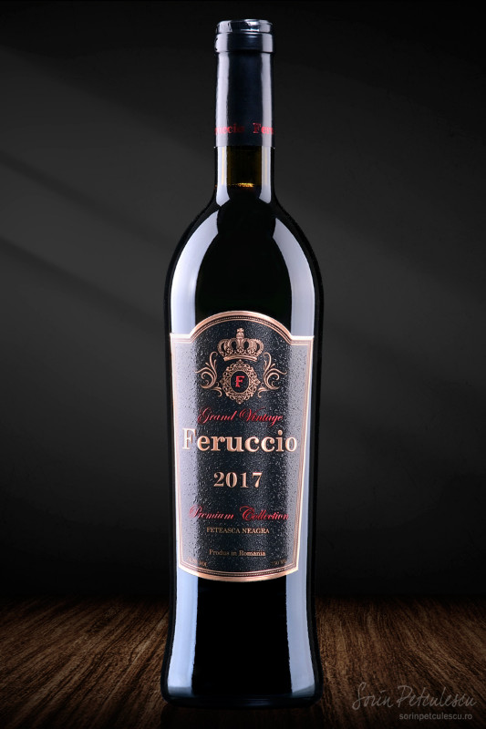 Dark gray wall with wooden plank product background